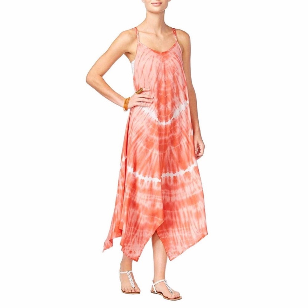 Raviya Orange White Tie Dye Dress S